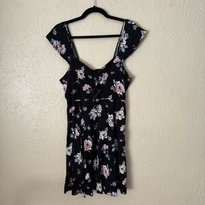 Xhilaration Black Floral Dress - L